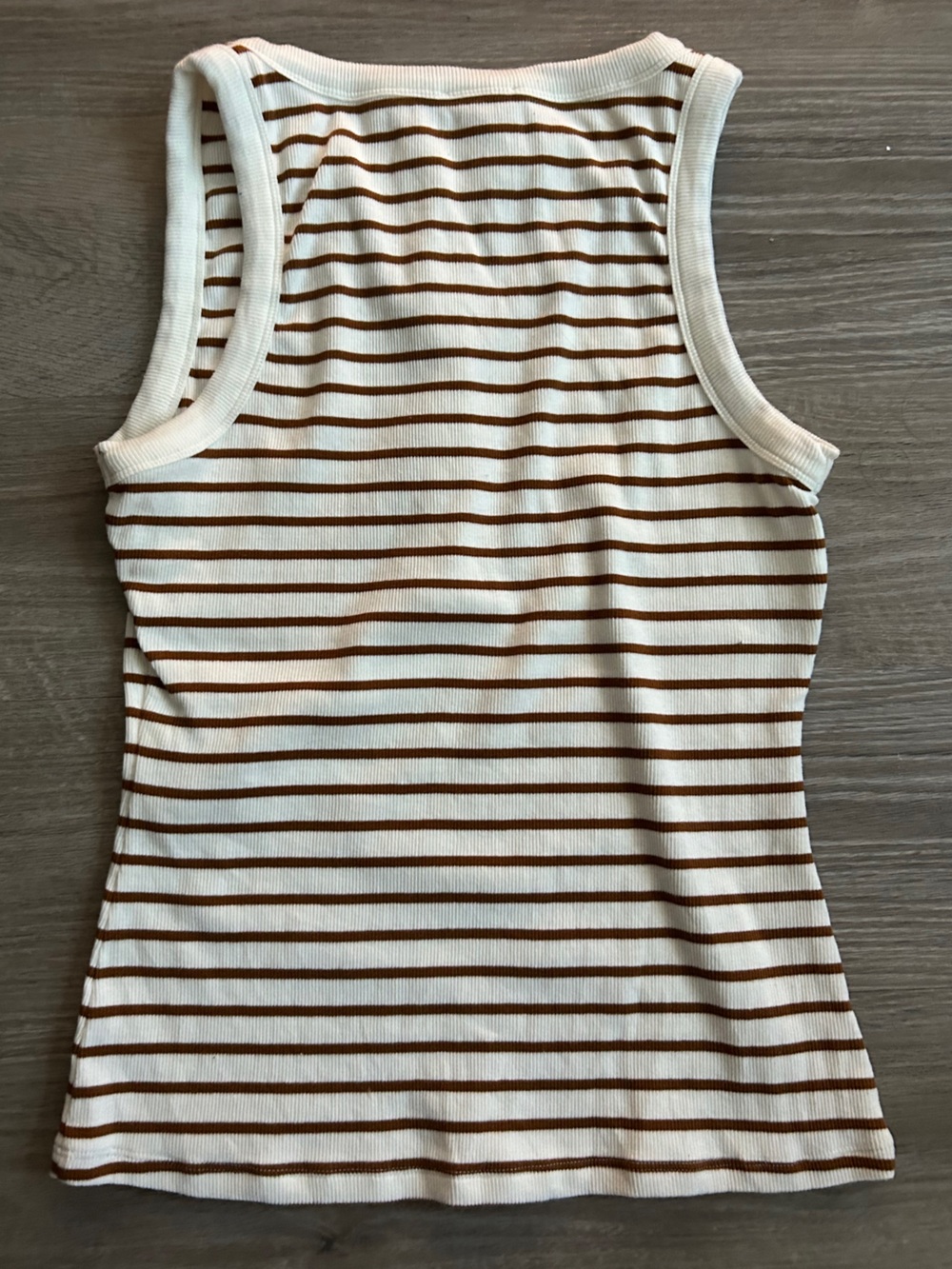 Sezane Felicien Top - Camel w/ White Stripes - Picture 6 of 6